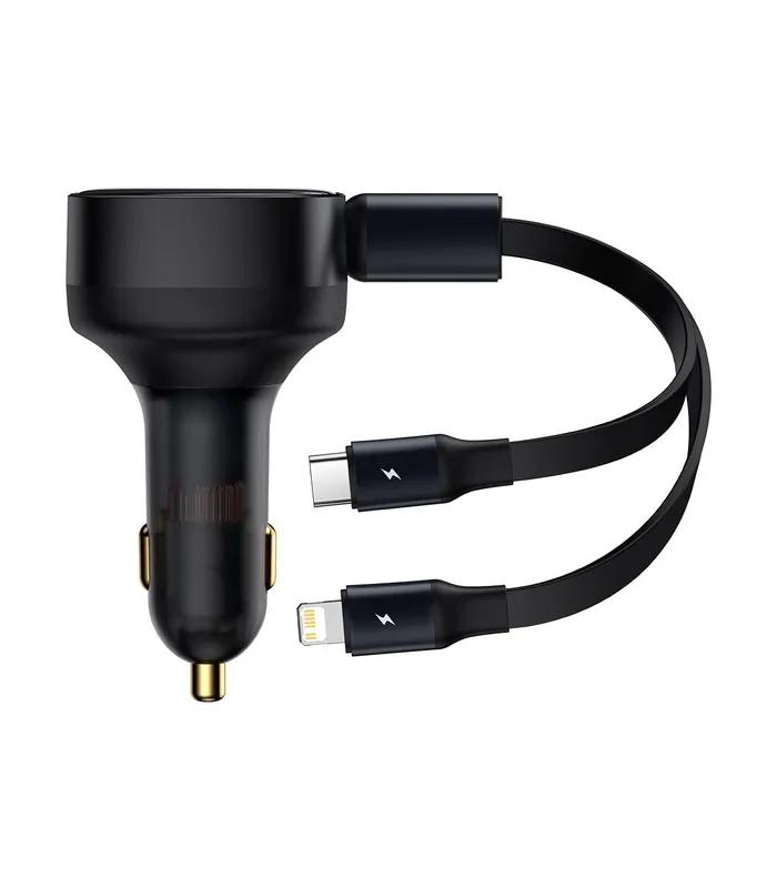 Baseus Enjoyment Retractable 30W 2-in-1 Car Charger