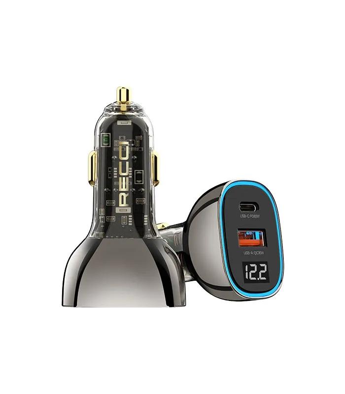 Recci RCC-N21 95W PD3.0+QC3.0 Transparent Car Charger With Display