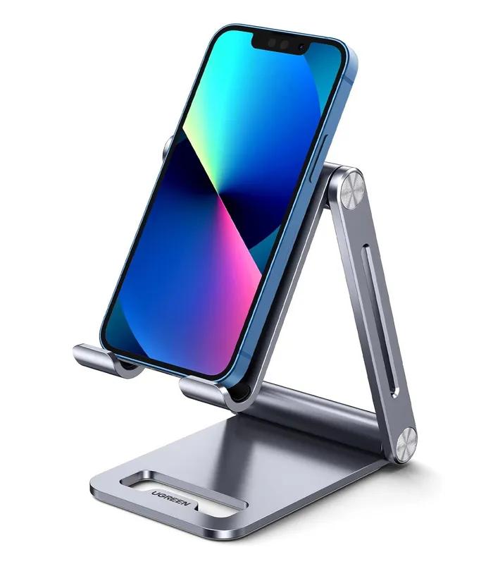 UGREEN Cell Phone Stand Adjustable Aluminum Mobile Phone Holder for Desk Foldable