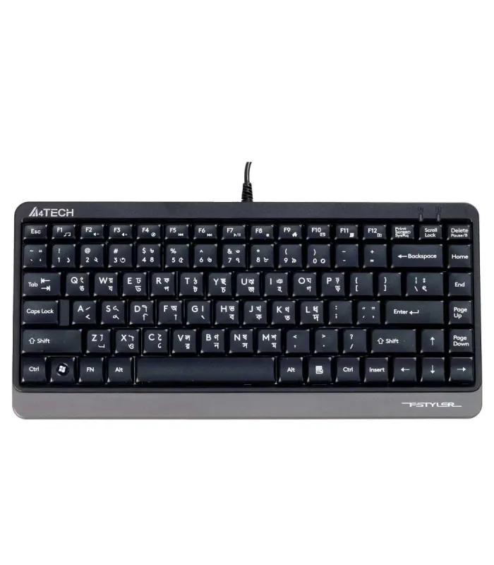 A4tech FK11 Grey USB FN-Hotkeys Multimedia Mini Keyboard with Bangla