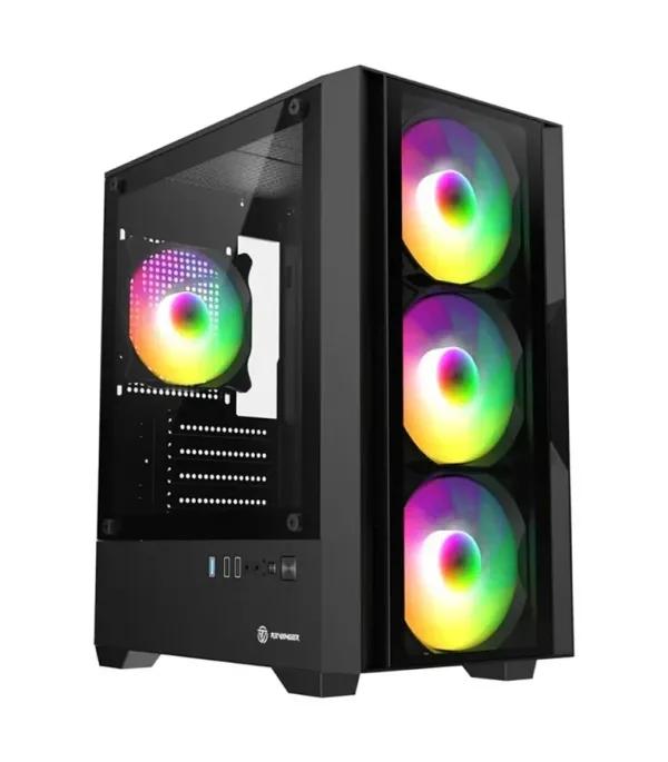Revenger PHANTOM X Mid Tower Black (Tempered Glass Window) Micro-ATX Gaming Desktop Case