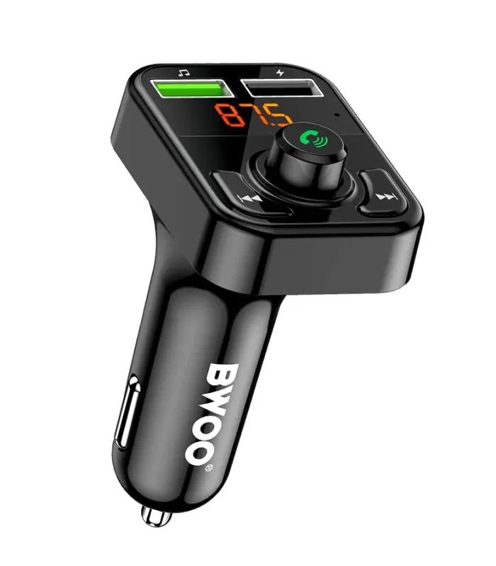Bwoo BO-CC102 35W Dual USB Black Car Charger with Bluetooth & FM Transmitter