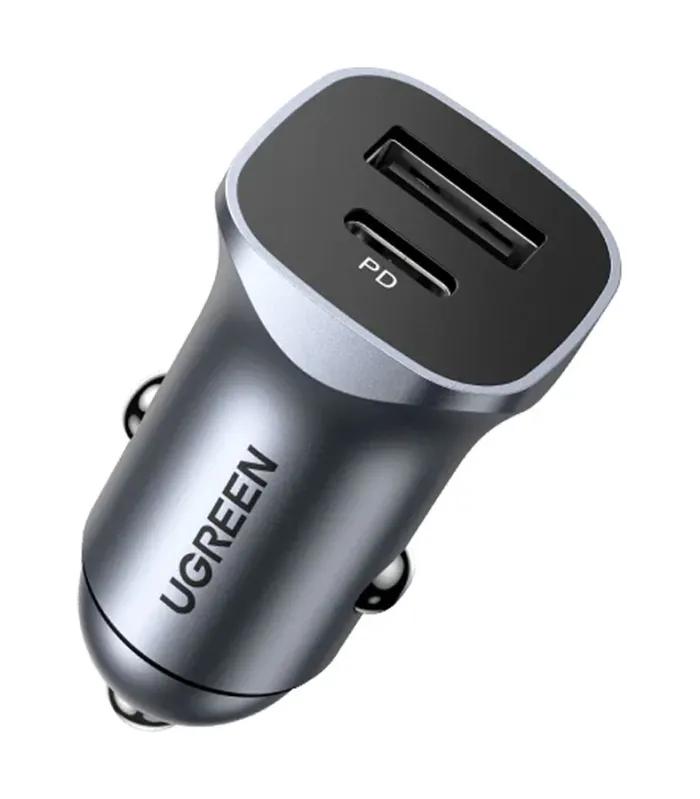 Ugreen CD130 USB Type-A & USB Type-C Space Gray Car Fast Charger