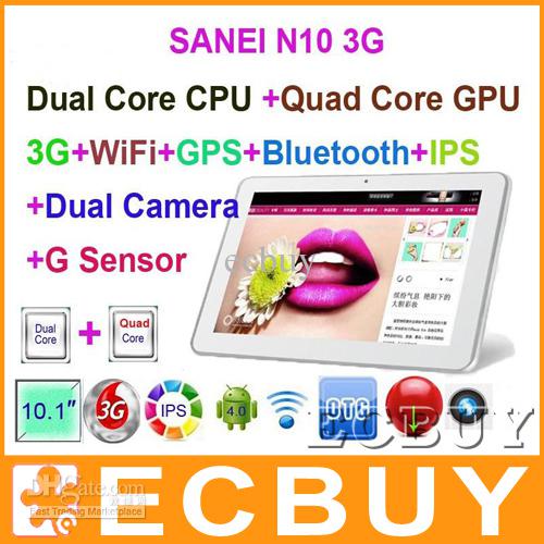 Sanei N10 3G Version Dual core Tablet pc 3G WCDMA 2G GSM large image 0