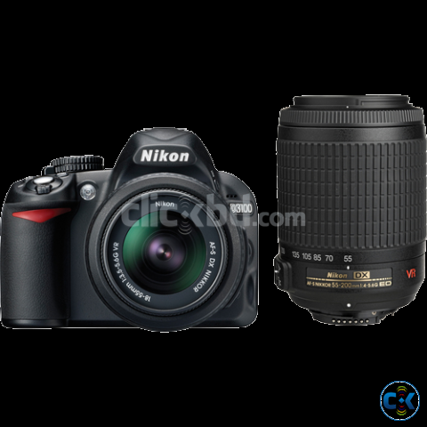 Nikon D60 10.2MP DSLR Camera With Nikon 55-200mm VR AF-S f 4 large image 0