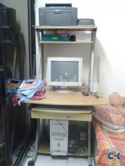 pentium 4 desktop with table ups printer