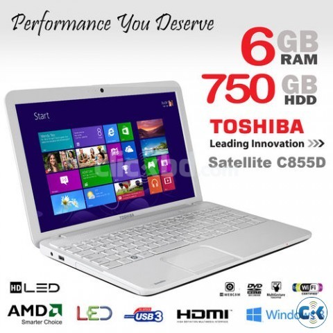 TOSHIBA SATELLITE C855D13N Laptop 6GB 750GBOriginal Windows8 large image 0