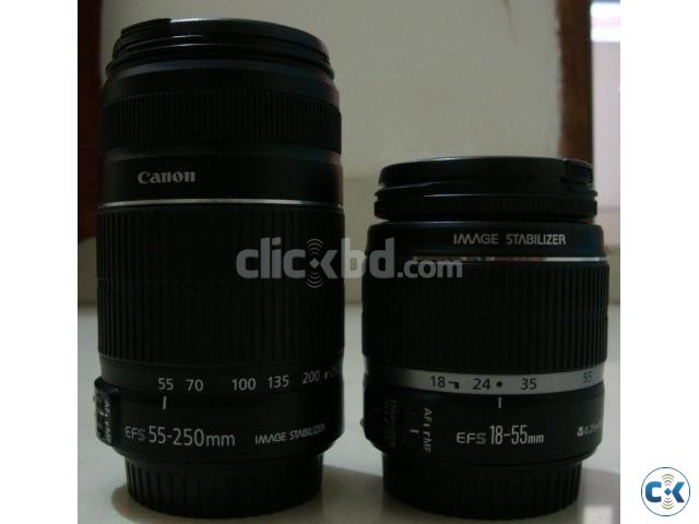 Canon 55-250mm and Canon 18-55 mm lens large image 0