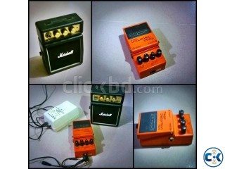 Boss Mega Destortion MD 2 and Marshall Mini Guitar Amplifire