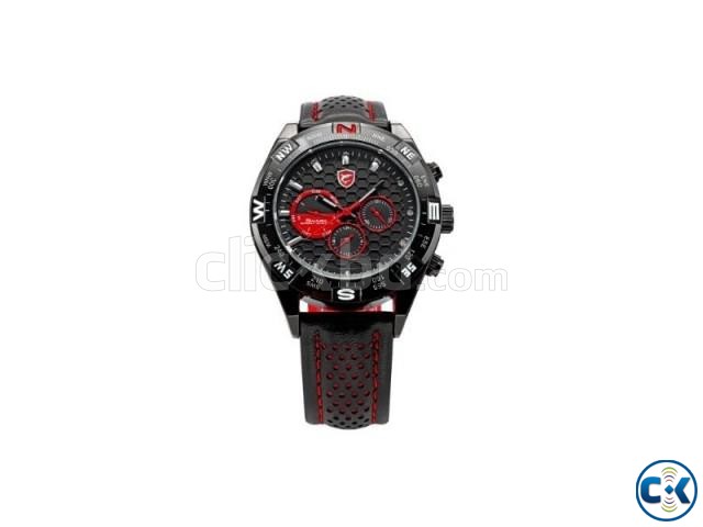 SHARK Black Leather Strap Army Sport large image 0