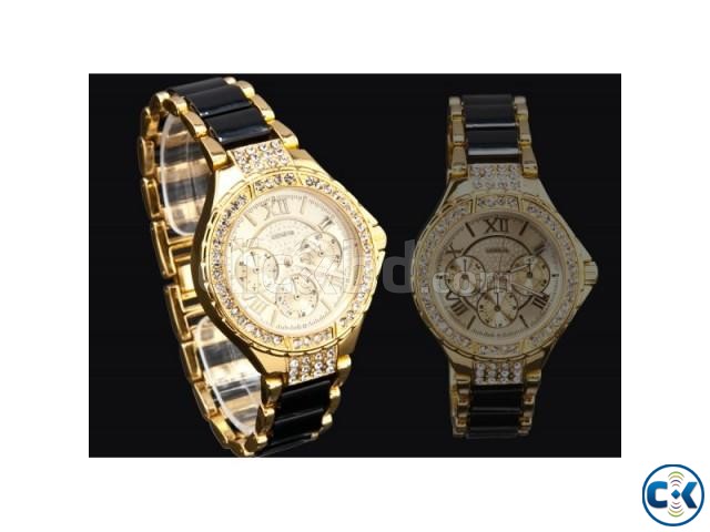 Gold Black Designer Watch large image 0