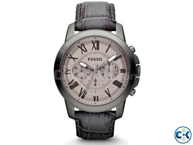 Fossil Men s Grant Grey Leather Watch large image 0