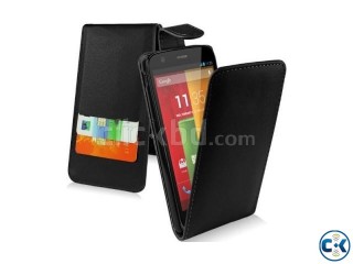 Moto G Black Top Flip Case Cover