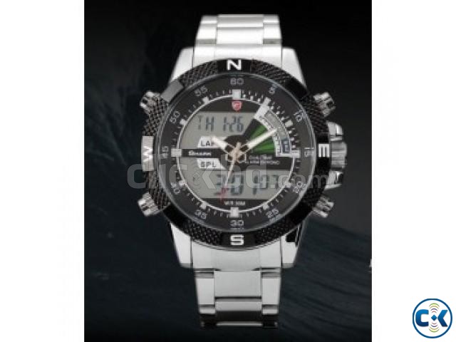 SHARK 6 Colors Digital Analog LCD Chronograph Watch large image 0