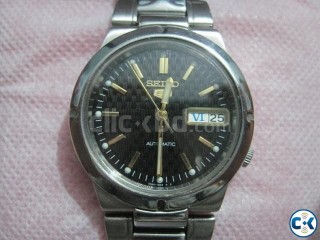 Seiko 5 watch for men black dial