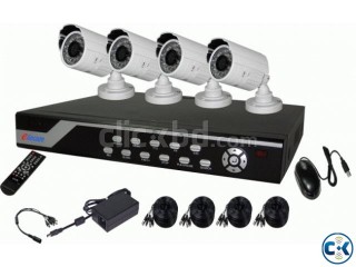 4Channel H.264 DVR With 4 CCTV Security Camera With 500 GB H