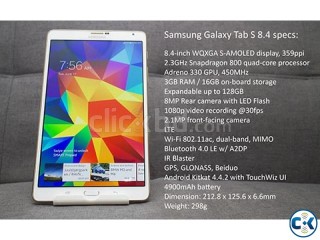 New Samsung SM-T705 Tab S 8.4 2G 3G LTE