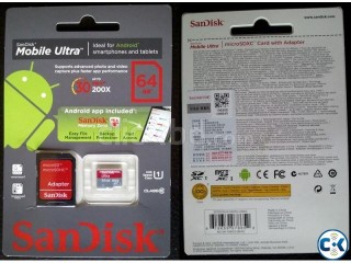 64gb class10 sandisk microsd memory card intact