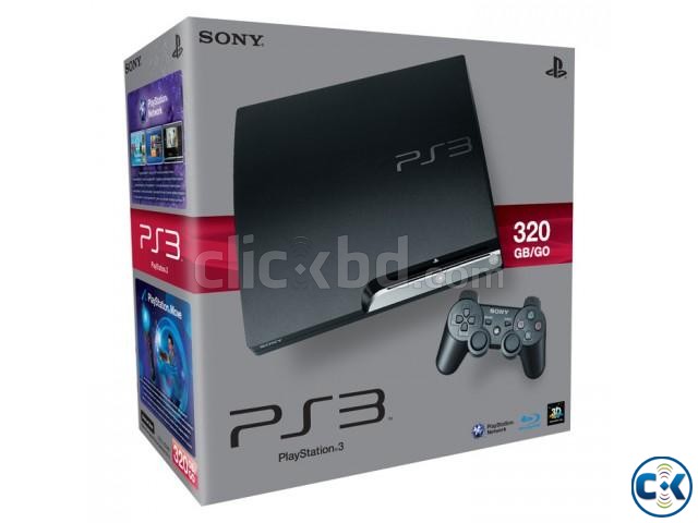 sony ps3 320gb with 2 controller large image 0