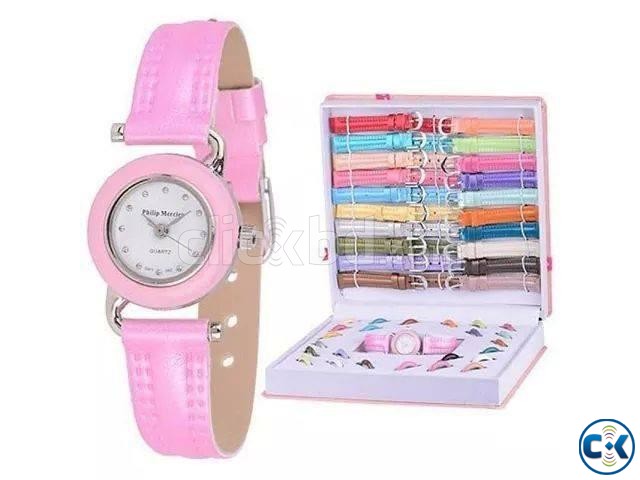 7 in 1 Changeable Dial Belt Ladies Watch large image 0