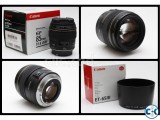 Brand New Intact 85mm F 1.8 Canon Lens with Hood and HOYA p