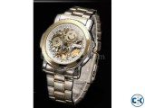 Men s Skeleton Mechanical Watch Transparent