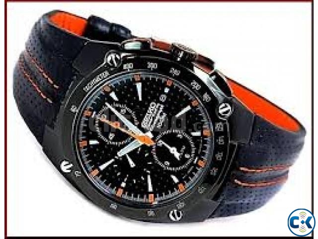 Seiko cornograp Orange Black Leather Band large image 0