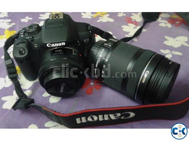 Canon 700D DSLR Body with 50mm f 1.8 STM prime 18-135mm zo large image 0