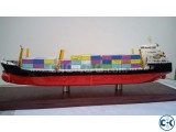 hand made scale model container ship model