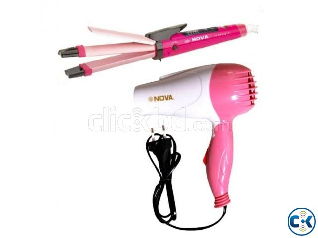 Nova 2 In 1 Hair Iron and Nova Hair Dryer Combo large image 0