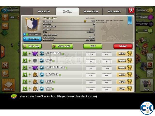 Clash of clans Lv 8 clan for sell large image 0