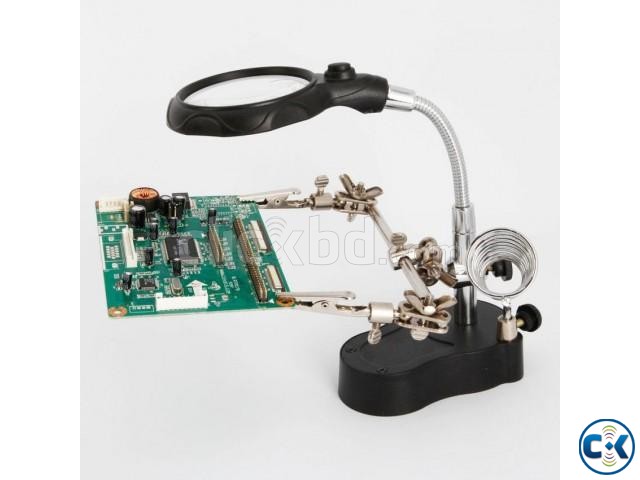 SOLDERING STAND WITH MAGNIFIER large image 0