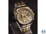 CASIO EDIFICE EF-558 Golden White SILVER COLOR WRIST WATCH