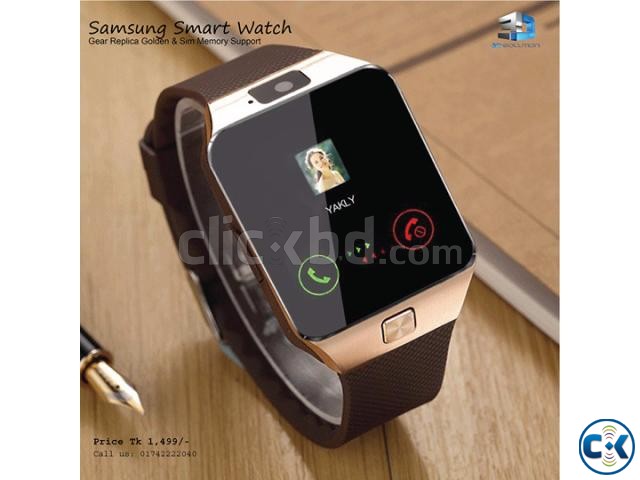 Samsung Smart Watch Gear Replica Golden Sim Memory Support large image 0