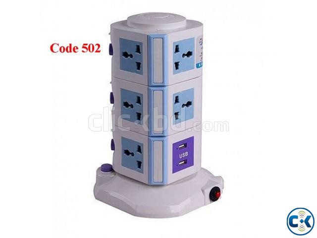 3 Level Multi Plug Socket With USB Port large image 0