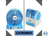 Mini Air Cooler Mini Hand Held Fan Combo