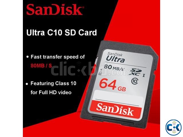 SanDisk Ultra SD card 64GB 80MB s large image 0