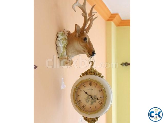 Deer Shape Double Sided Clock wall decorative large image 0