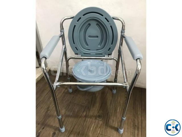 Height Adjustable Commode Chair with Wheels large image 1