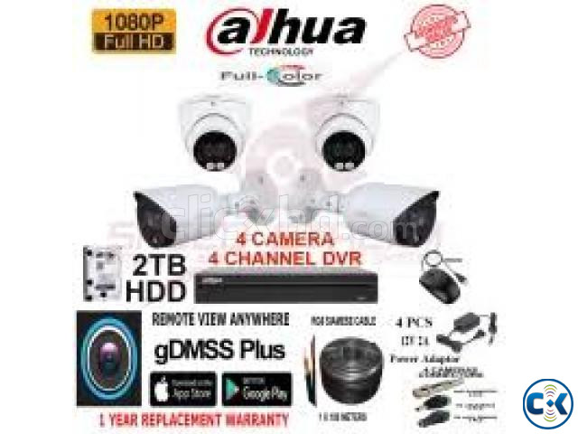 Dahua Full Color 4 Unit Cc Camera Bullet Package large image 1