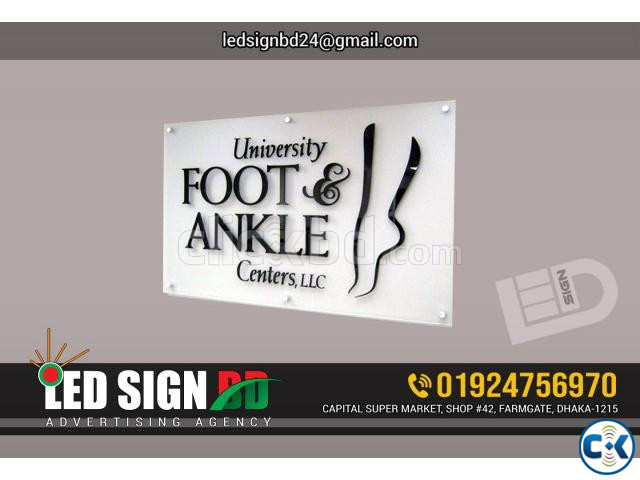 Glass Wall Nameplate UV Print Sticker Pasting for Indoor  large image 2