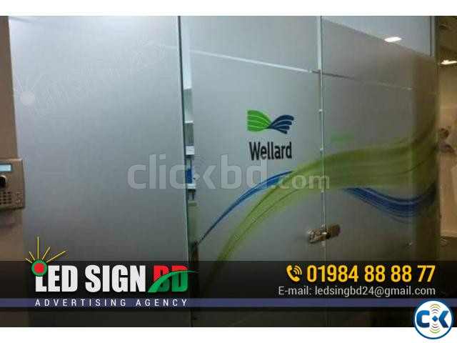 Office Glass Clear Frosted Sticker Print Pasting Price large image 1