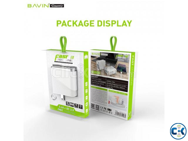 Bavin Fast Charging Adapter 4USB Ports large image 1