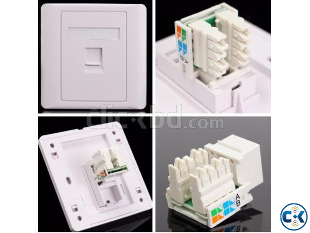 Cat-6 Network Socket Module with Faceplate large image 0