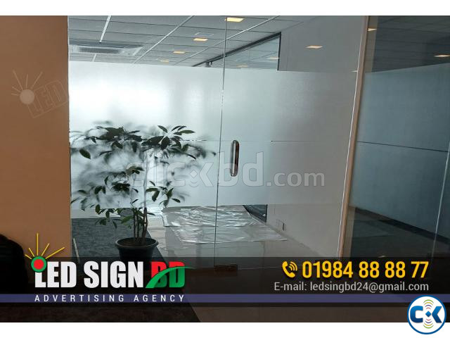 Office Glass Clear Frosted Sticker Print Pasting Price large image 0