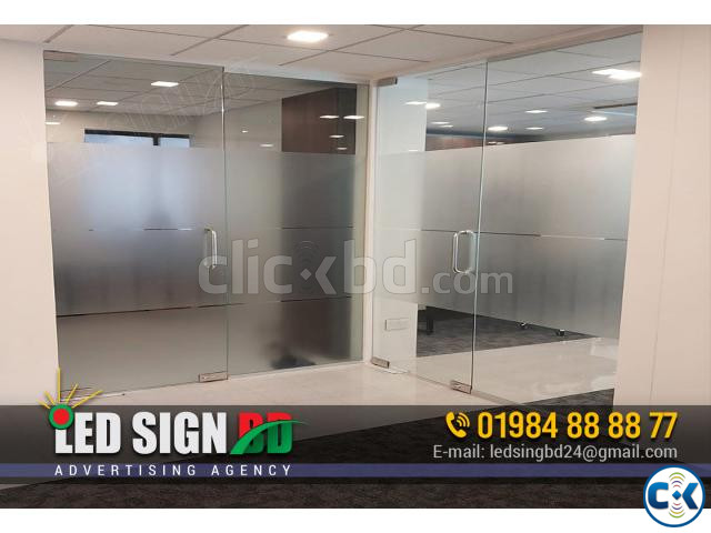 Office Glass Clear Frosted Sticker Print Pasting Price large image 1