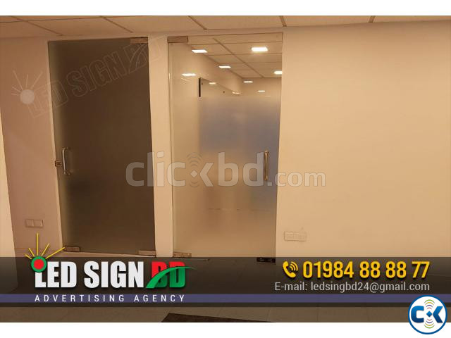 Office Glass Clear Frosted Sticker Print Pasting Price large image 2