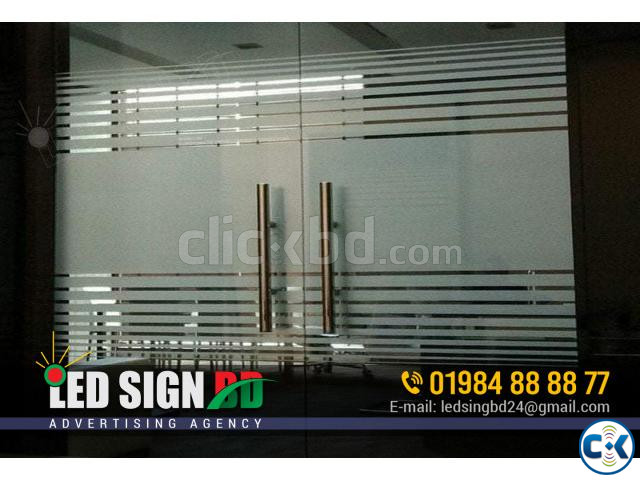 Office Glass Clear Frosted Sticker Print Pasting Price large image 3