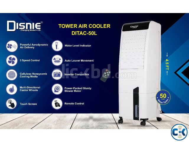 Disnie 50L Evaporative Digital Tower Air Cooler with Remote large image 0