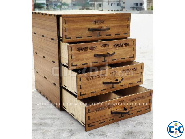 Laser cutting wooden medicine box large image 0